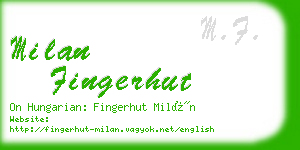 milan fingerhut business card